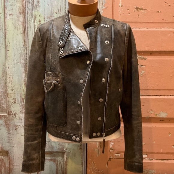 ZARA chocolate brown quality genuine leather
Motorcycle DISTRESSED Jacket- Large - Picture 1 of 13